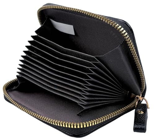 1 Pc Porta Carte Credito,Porta Carte Di Credito Pelle Con 11 Slot Schede | Porta Tessere Uomo,Cerniera Portafoglio Carta Di Credito,Portacarte Portafoglio Uomo Slim RFID,Nero