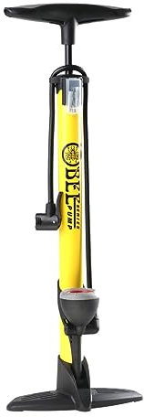 Fahrradfußpumpe 8 bar Luftpumpe Fahrradpumpe Fußpumpe mit Manomet (Gelb)