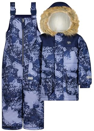 OSHKOSH B'GOSH Boys' Heavyweight Ski Jacket and Snowbib Snowsuit Set (Blue, 5-6)
