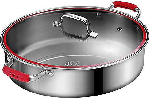 ANSNOW Dampf-Fischtopf/Suppentopf, 304 Edelstahl, Dampffisch-Artefakt, Haushalt, Oval, Extra Groß, Dampfgarer, 39 cm
