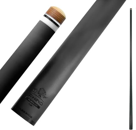 RHINO - 76.2 cm / TUBOLOC Carbon Pool Queue Single Shaft Tip 12.5mm Low Deflection Technology Ultra-Smooth, Easy to Control, Pro Taper