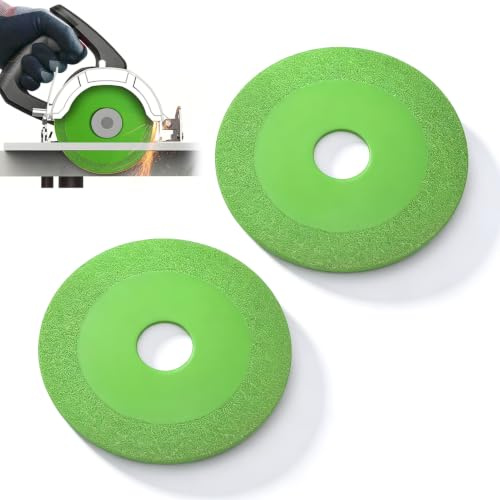 ZAWELIYO Glass Cutting Disc, Green Thin Saw Blade Wheel Glass Ceramic Cutting Tool 4 Inch Ultra-Thin Saw Blade Wheel, Tile Cutter Replacement Cutting Wheel (2 Pcs) (Green)