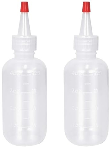 SGERUFZ 2pcs Applikator Flasche mit Spitze, Squeeze Flasche, Kunststoff Haarfärbeflaschen, Plastik Quetschflasche für Kleber, Malen, Basteln, Salon-Haarpflege