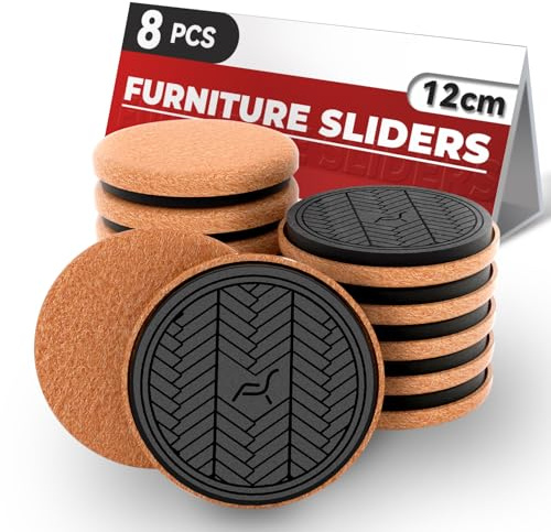 PISAO Möbelglidare Möbeltassar Brun 8 pack – 12 cm Extra tjocka filtglidare