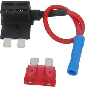 12 V MINI KLEINER MITTLERER KFZ-Sicherungshalter, Add-a-Circuit-TAP-Adapter mit 10 A Micro-Mini-Standard-ATM-Flachsicherung, 1 Stück(Standard,2A)