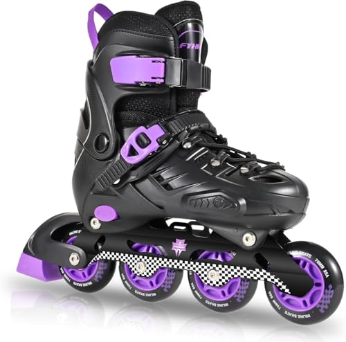 Pattini in linea per bambini regolabili per le ragazze ragazzi, pattini a rotelle in linea per la gioventù grandi bambini principianti indoor outdoor Giocare