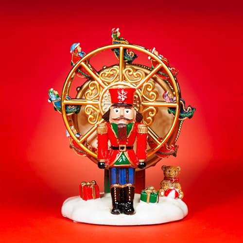 SIKORA SD14 Deko Spieldose Spieluhr mit drehendem Riesenrad mit Nussknacker und Musik H: 12cm