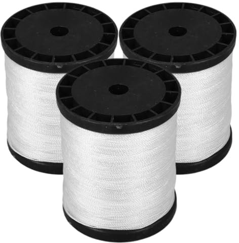 iplusmile 3rolls Heavy Duty Garden String Nylon Masonry Line String for Builders Twisted Nylon Twine Construction Site Line Weatherproof Easy to Adjust for Fencing and Bricklaying