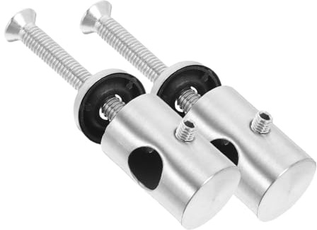 ULTECHNOVO Accessoires de Main Courante à Poteau Unique en Acier Inoxydable Argenté, Connecteurs Ronds pour Escaliers Résidentiels, Installation Facile, Lot de 2 Pièces