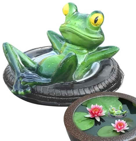 FROSCH Garden Statue-Decorative Sculpture per figura di rana fatta a mano | Bizzarre arte da giardino di rana, ornamento rana resistente da resina sintetica, accento decorativo per stagno, terrazza di