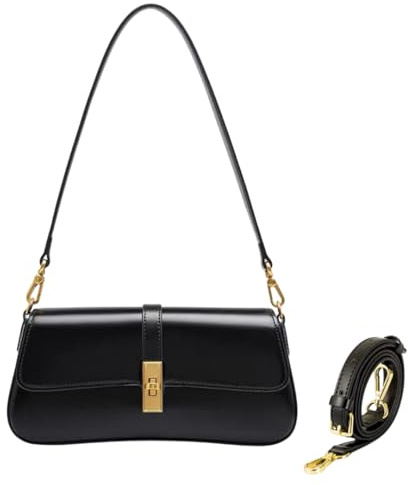 Kleine Handtasche Damen Mini-Clutch mit zwei verstellbare Schulterriemen (kurz & lang), mit Drehverschluss, Stylische Abend‑ & Crossbody Bag aus glattem Kunstleder Handbags for Women Damentaschen