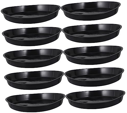 HANABASS Palette pour Pots De Fleurs en Plastique Noir, Lot de 10 Pièces, Plateforme Imperméable pour Jardin Intérieur Et Extérieur, Plateau Inférieur Anti-débordement pour Bonsaïs Et Jardinières