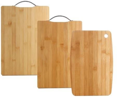 Tagliere da cucina in legno ispessito, taglio a doppio lato, rettangolare, facile da pulire, tagliere da cucina per uso domestico, 3 pezzi