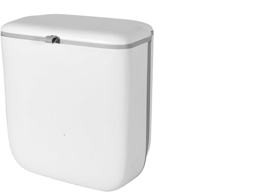 PCKOBEVER 10L faltbarer Küchenabfalleimer, hängender Abfalleimer mit Deckel, platzsparender Komposteimer für Küche, Bad, Toilette, Wohnmobil, Schlafzimmer