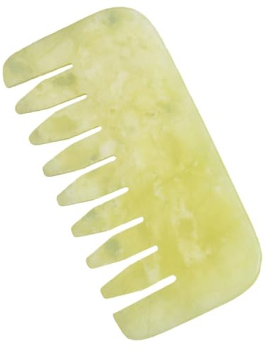 Jade Kopfmassagekamm Grün für Kopfhautmassage und Haarpflege | Feine Verarbeitung, Optik mit Präzisen Details, Handlich für Trockenes oder Nasses Haar
