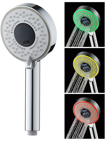 Edouard Rousseau – Douchette EKOGEST – Chromé – 3 Jets – Indicateur LED de Débit – Aérateur Économie d'eau