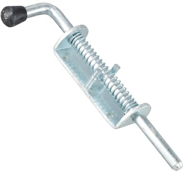 Verrou à Ressort 220 mm de Portail de Porte Boulon Verrouillage, Verrou Porte Exterieur en Acier Galvanisé, Loquet Ressort Idéal pour Portes,Etagères,Portail de Cour et Garage -12 X 220mm