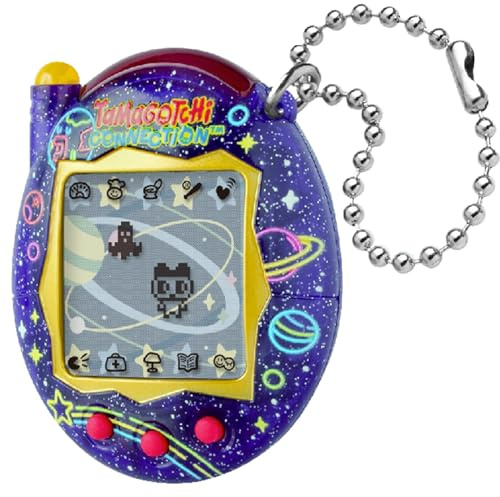 Bandai Tamagotchi Connection Neon Planet – Interaktivt virtuellt djur med infraröd anslutning – stor skärm på franska – minispel – leksak för barn från 6 år och uppåt – 44028