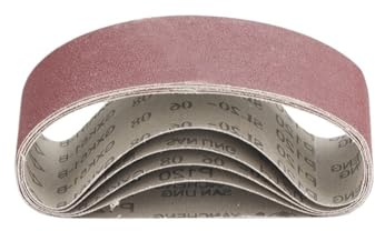 Cinta Lijadora 5 bandas de lijado óxido aluminio 65 x 410 mm, grano 40/60/80/120, for lijar madera, metal y plástico(5pcs 80 Grit)
