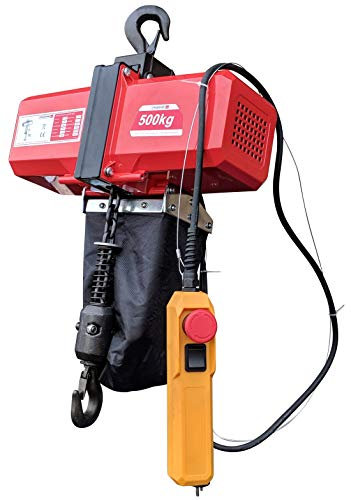 Elektrischer Kettenzug 500 Kg CROSSFER | Hebezug Kettenaufzug mit 3 Meter Stahlkette | wartungsfreier 1-Phasen 230V Motor