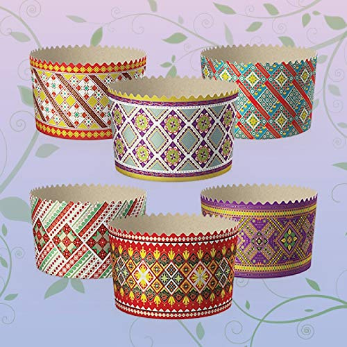 6pcs Baking Paper Molds for Easter Bread Cakes Panettone Paska Kulich 130 * 85mm