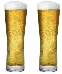 2 x Peroni Pint Glass Original Heavy Nucleated Base