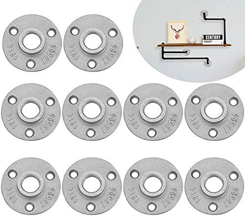 PERFETSELL 10 Flange Filettate da 1/2 Pollice Filettata Raccordi per Tubi con 3 Fori Flangia da Pavimento Flangia per Tubi in Lega di Alluminio per Pavimento Mobili Montaggio a Parete