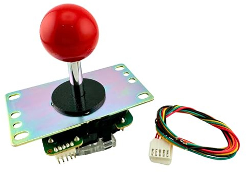 SANWA JLF-TP-8YT Arcade Joystick (Red Ball Top) - Premium, High Precision, Responsive Controls, Multi-Platform Compatible - Ideal for Gaming Enthusiasts, for Arcade Jamma Game 4 & 8 Way Adjustable