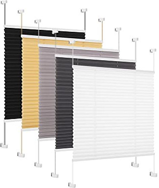 Eurohome Plissee Weiß 35x120cm klemmfix ohne Bohren Easyfix für Fenster und Türen