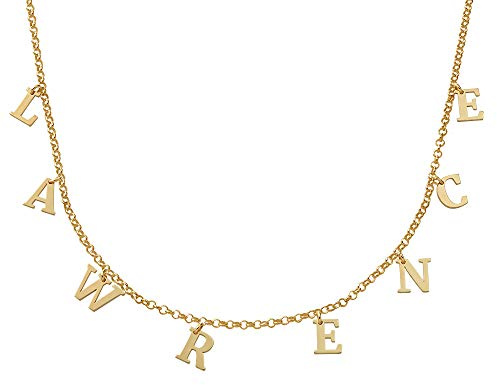 MYKA Personalisierte Choker-Kette mit Initialen aus Sterling Silber 925 - Vergoldet - Anpassbar Typenschild Name Schmuck Geschenk für Damen - Mutter - Freundin