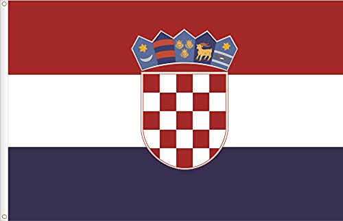 FLAGGE KROATIEN. 90D SEIDENSATIN QUALITÄT. GRÖßE VON 150X90 CM