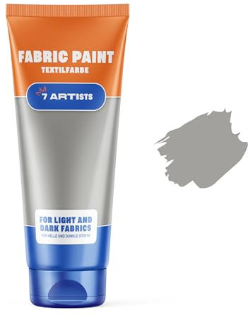7 Artists Pintura Textil Pintura Para Tela Gris 60 ml | Pintura Tela | Pinturas Para Telas Permanentes | Pintura Para Ropa | Pintura Textil Permanente y Lavable | Pintura De Tela