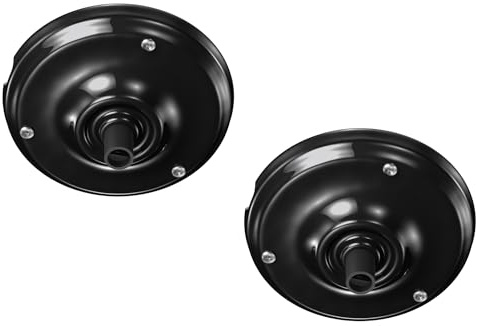 ledscom.de 2x Baldachin, Porzellan, schwarz, 105mm Ø