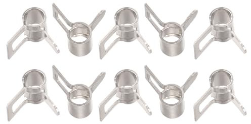 sourcing map Collier Serrage Ressort, 20pcs 65Mn Acier 4mm Interne Diamètre Basse Pression Air Clip Pinces Apte 4.3mm-4.5mm OD Carburant Conduites Silicone Vide Tuyaux, Nickel Plaqué