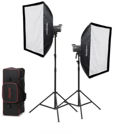 Godox Litemons LA200D - Kit de 2 luces LED de luz diurna con soportes y softboxes - EE. UU