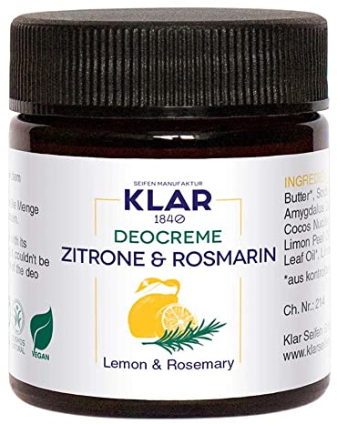 Klar Seifen Deocreme - Zitrone & Rosmarin, 30ml (2er Pack)