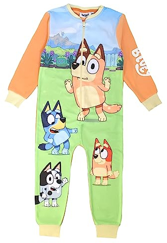 Bluey Boys Girls Kids Onesie, Sleepsuit, All in One Pyjamas, Blue, Age 18 Months - 6 Years