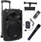 DYNASONIC - Dynapro 12' (dernière génération) Haut-Parleur Portable Système Audio Professionnel Puissance 700W USB Bluetooth Radio FM Microphones, Noir. Prise en Charge des appareils Mobiles