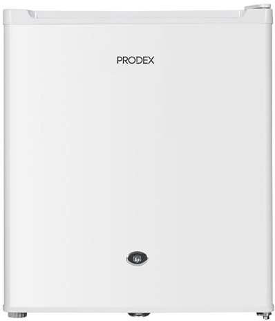 Prodex PX3711W Table Top Fridge, 41 Litre Capacity, Built in Chill Box Compartment, 1 Wire Shelf, Reversible and Lockable Door, White