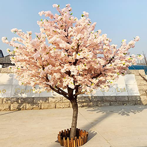 SIBEG Künstlicher Kirschblütenbaum, Kirschblüten-Dekor, japanischer Kirschblütenbaum, künstlicher Kirschblüten-Kunstbaum, handgefertigter Hellrosa Baum für Heimdekoration, 2 x 1,5 m