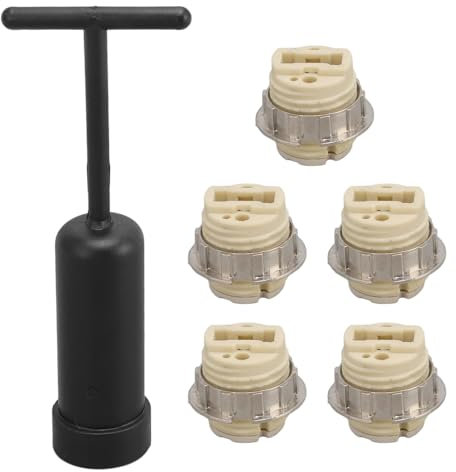 Gsycle Keramik-Lampenfassung, 2 Stück, G9-Fassung, G9-Lichtsockel, Fassung, G9-Fassung, G9-Keramik-Lampenfassung Mit Fassungsring-Entfernungswerkzeug Für Zuhause