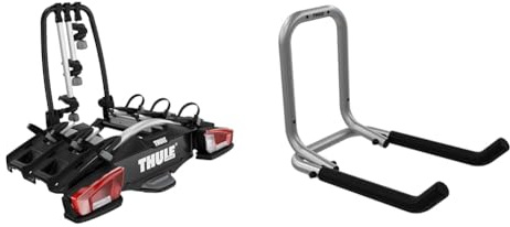 Thule VeloCompact Fahrradträger für Anhängerkupplung 3 Fahrräder & 977101 9771 Wandhalter, schwarz, One Size