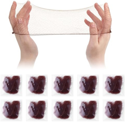 Dimeho 20 Pcs Hair Nets for Women Bun Invisible Elastic Mesh Hairnets Wig Nets Individual Package Hair Bun Net for Dance Ballet Bun Maker Dance (Brown)
