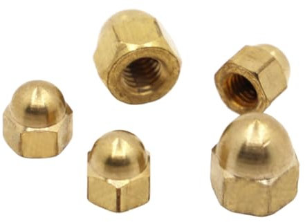 Kupfer-Eichel-Hutmutter, M3 M4 M5 M6 M8 M10 M12 Messing-Sechskantmuttern mit Kappe, dekorative Kuppelkopfabdeckung, halbrunde Eichelmutter(M12)