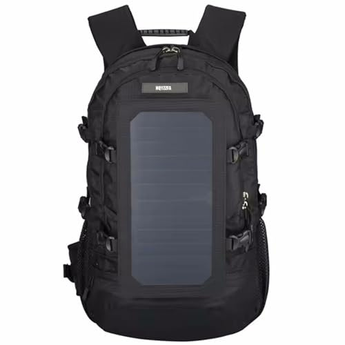 NQYZZFA Sac À Dos De Randonnée À Cadre Externe avec Panneau De Chargeur Solaire 6,5 W 6 V, Sac À Dos De Survie, Sac pour Ordinateur Portable Multipoches 50 L, Sacs À Bandoulière Unisexes
