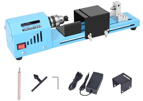 ZXLLAFT 150W Mini Drehmaschine Drehbank Mini-Metall-Drehmaschine Schmuck Perlen Polieren Schleifmaschine CNC-Bearbeitung für Tisch Holzbearbeitung Holz Für DIY Handcraft Die Herstellung