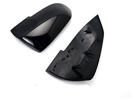 Rückspiegelkappe Rückspiegelabdeckung Für Serie 1 2 3 4 F20 F21 F22 F30 F32 F36 X1 F87 M3 Seitenflügel Rückspiegelgehäuseabdeckung, Glänzend Schwarz Spiegelkappen(2pcs Black)