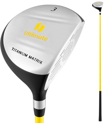 COSTWAY 165CC Legno da Fairway Junior #3 per Bambini Età 8-10 | Mazza da Golf Individuale per Ragazzi e Ragazze con Asta in Fibra di Vetro e Copritesta, Mano Destra, 34 Pollici