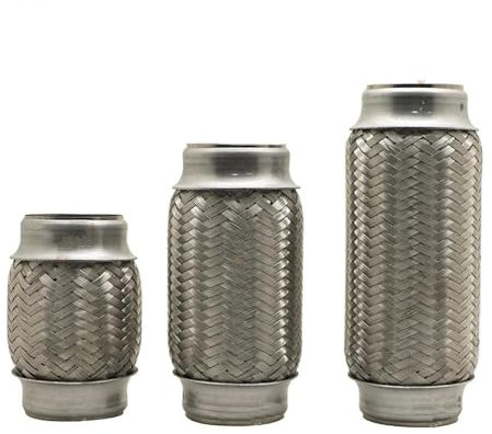 Auspuffblende Universelles Auto-Auspuffrohr, Teleskopisch, Flexible Verbindung, Geflecht, Faltenbalg, Edelstahl-Schalldämpfer-Rohrverbinder, Geschweißt Schalldämpfer(60MM-203MM)