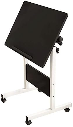 SZPXXX, verstellbarer Beistelltisch, neigbar, mobiler Stehpult, Metall, Stahl, Laptop-Schreibtisch mit Rollen, SZPXXX, a, 80 x 40 cm